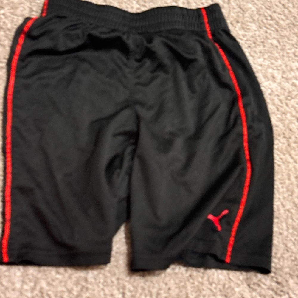 Puma Black Shorts with Green Logo Accent